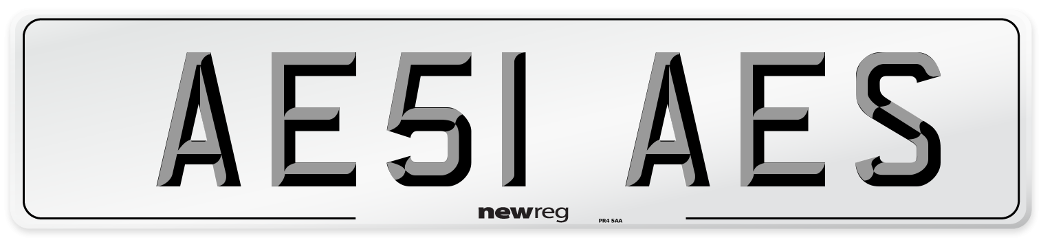 AE51 AES Number Plate from New Reg